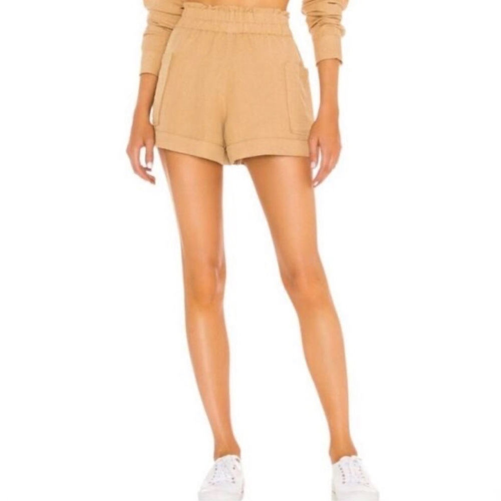 NWOT Show Me Your Mumu Disilvio Shorts in Tan Linen size L